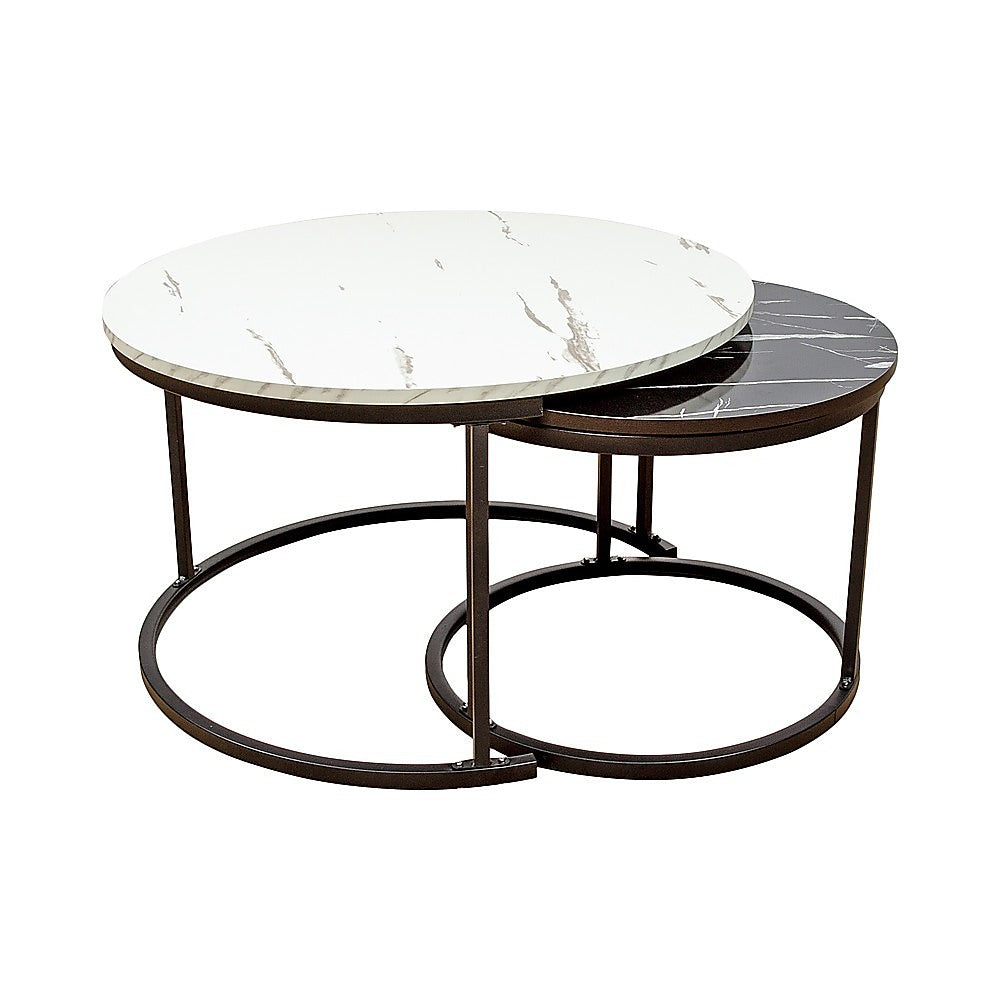 Coffee Table | Round Marble | Nesting Side Furniture
