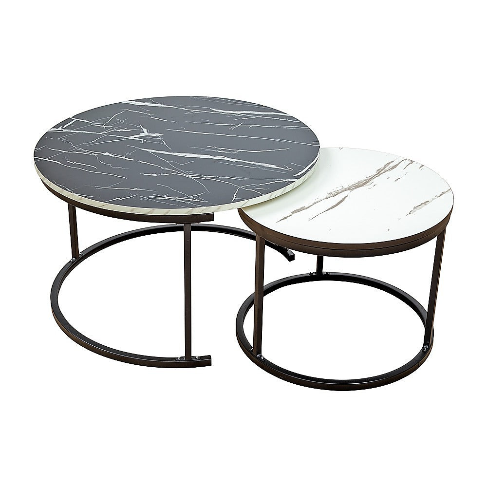 Coffee Table | Round Marble | Nesting Side Furniture