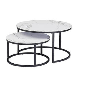 Coffee Table | Round Marble | Nesting Side Furniture