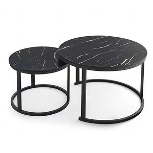 Coffee Table | Round Marble | Nesting Side Furniture