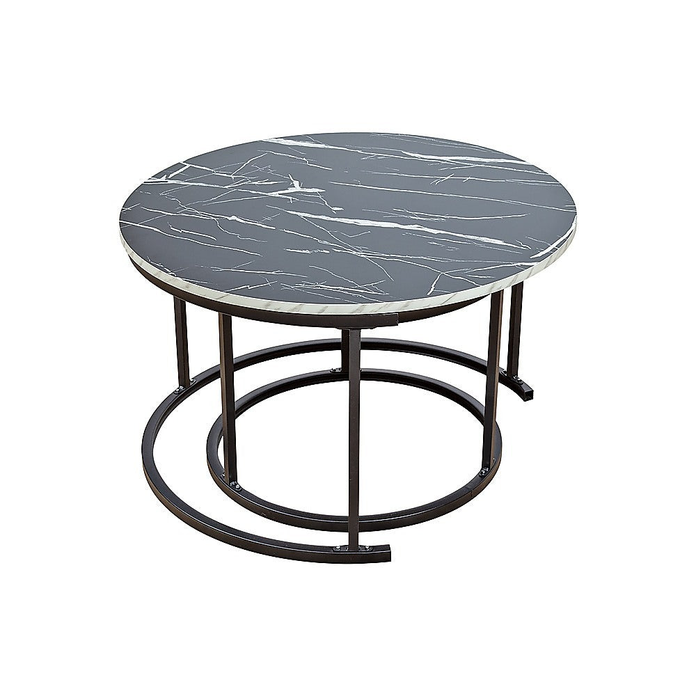 Coffee Table | Round Marble | Nesting Side Furniture