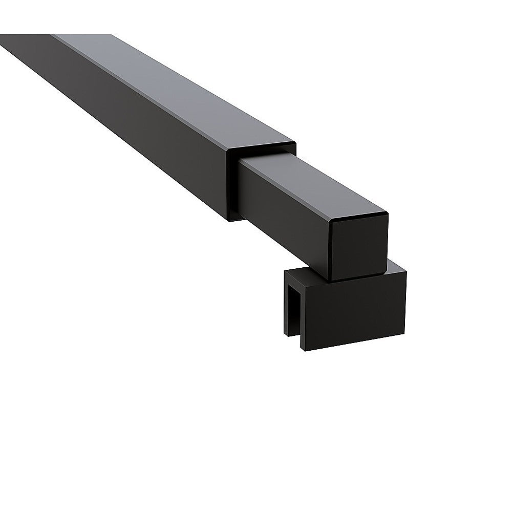 Single Shower Glass Screen | 90x200CM | Black Wall Channel | Square Pole | Frameless Minimalist Look