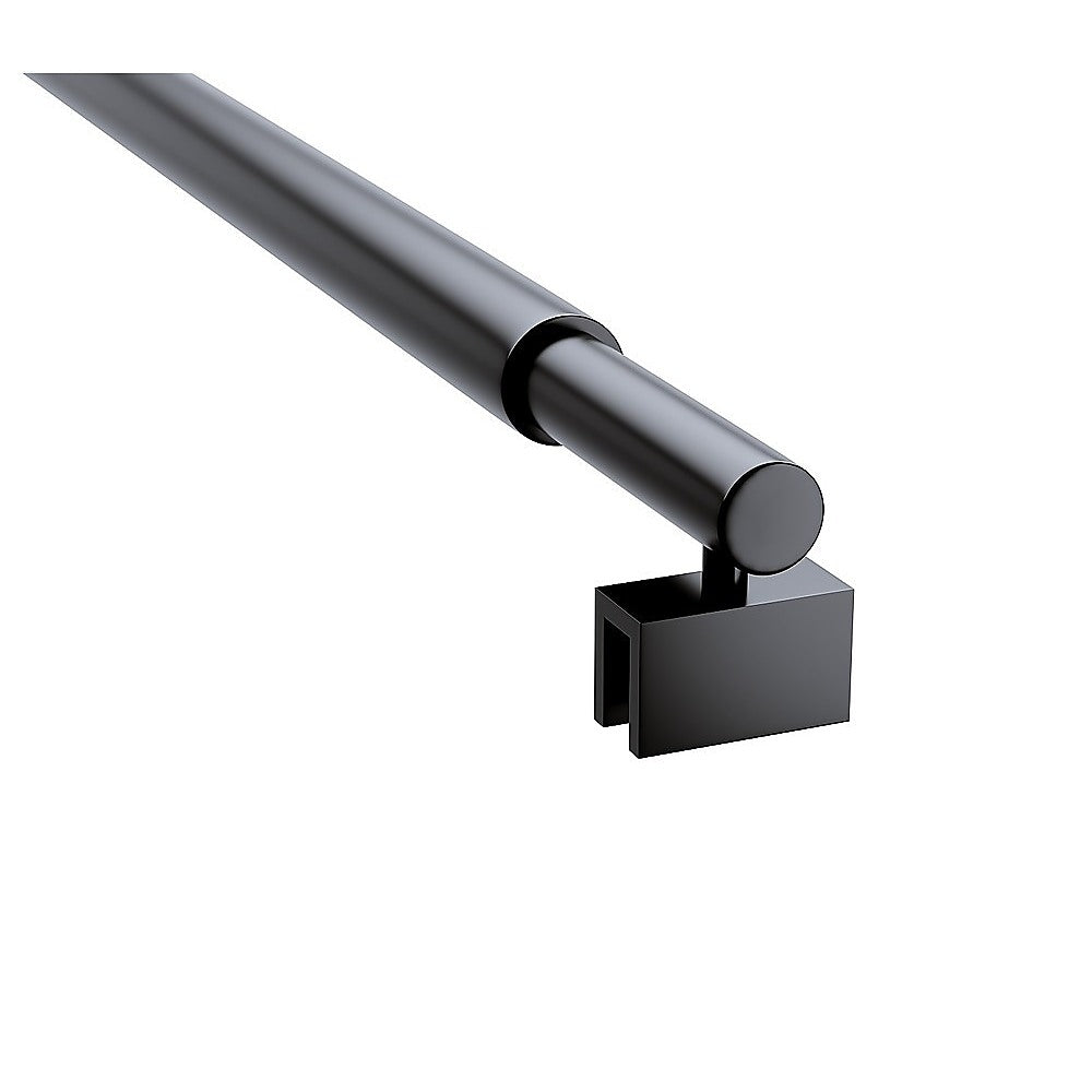 Shower Glass Screen | 100x210CM | Black Wall Channel | Round Pole | Minimalist Bathroom Panel