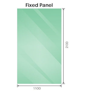 Single Shower Glass Screen | 110x210cm | White Wall Channel | Frameless Modern Design