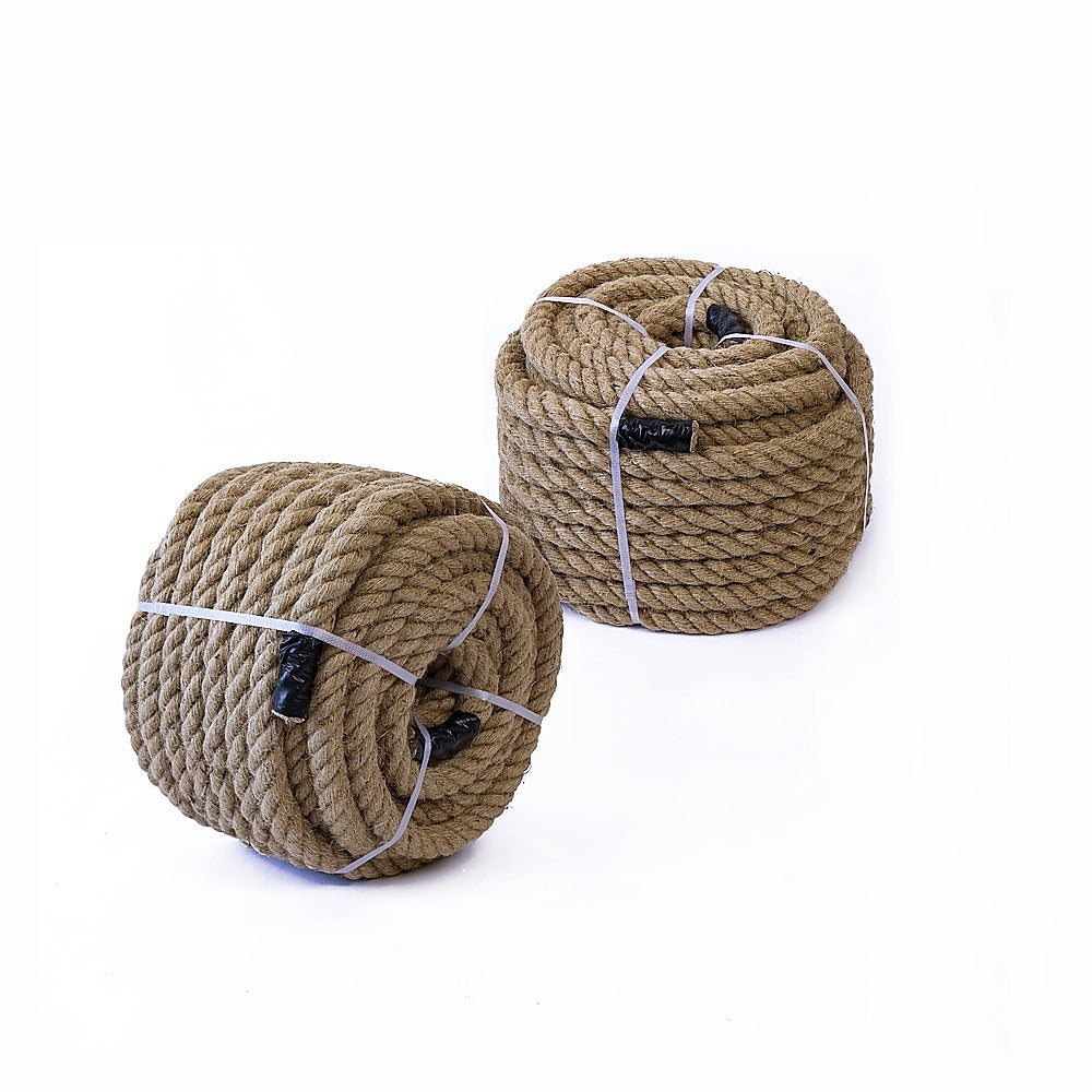 35m 100% Natural Jute Rope Twisted Decking Cord | Garden | Boating | Sash | Camping | 32mm
