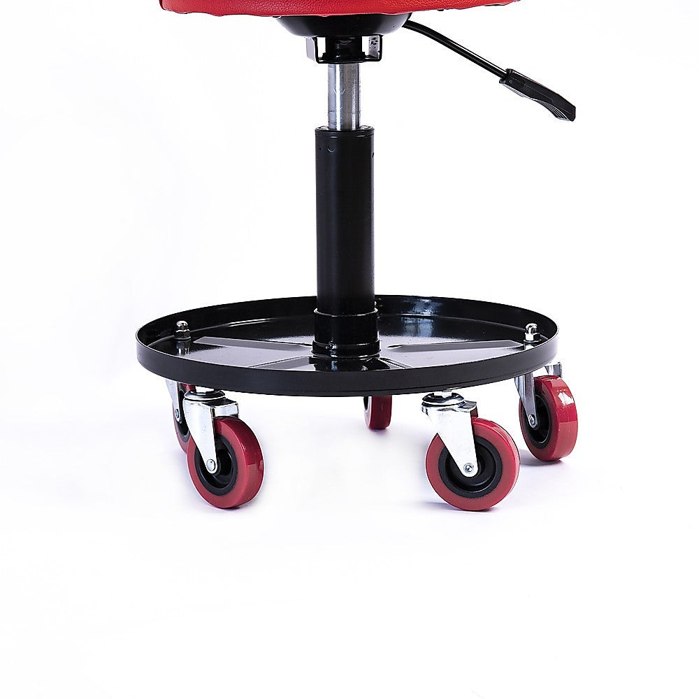 Rolling Shop Stool | Mechanics Garage Stool | Adjustable Work Seat Creeper