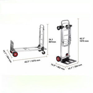 Hand Truck 2-in-1 Folding Dolly Cart | 180kg Capacity | Heavy-Duty Aluminium