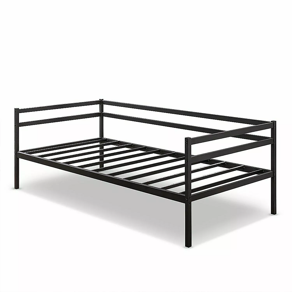 Single Daybed Metal Frame Sofa | Premium Black Day Bed with Steel Support