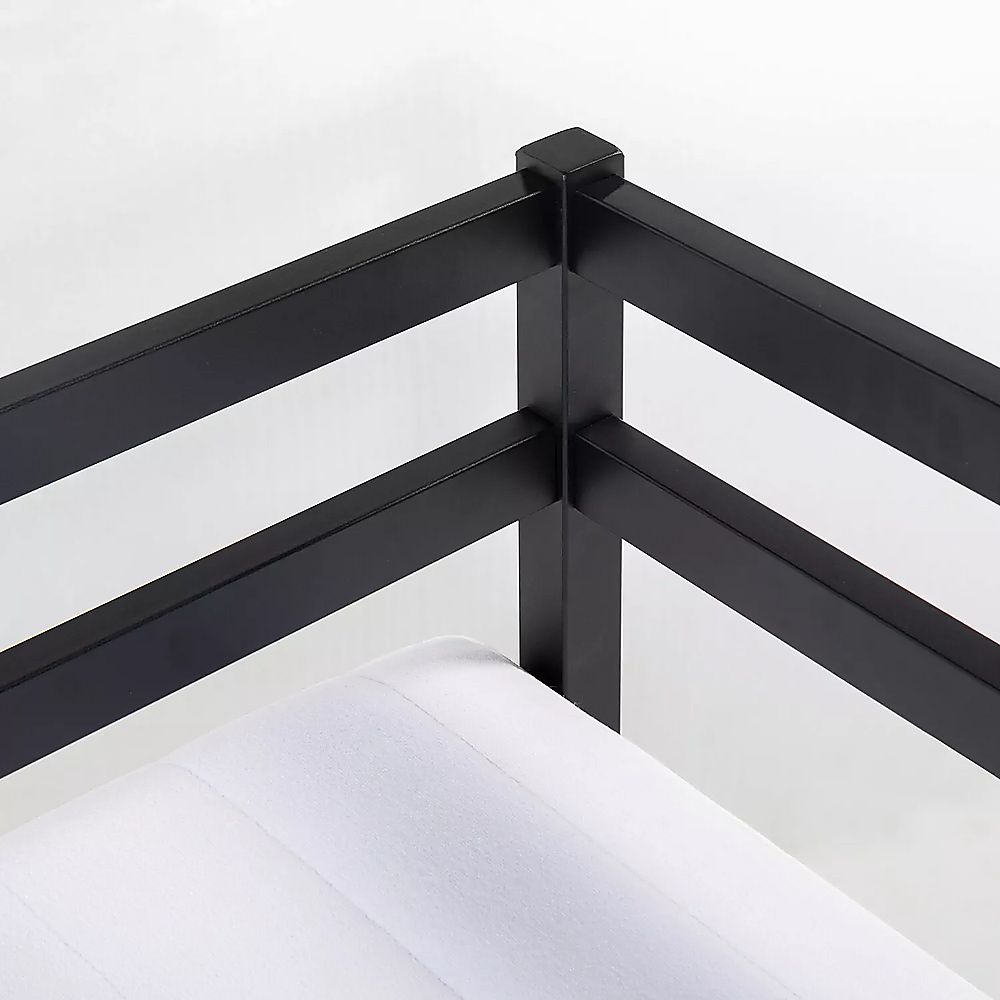 Single Daybed Metal Frame Sofa | Premium Black Day Bed with Steel Support