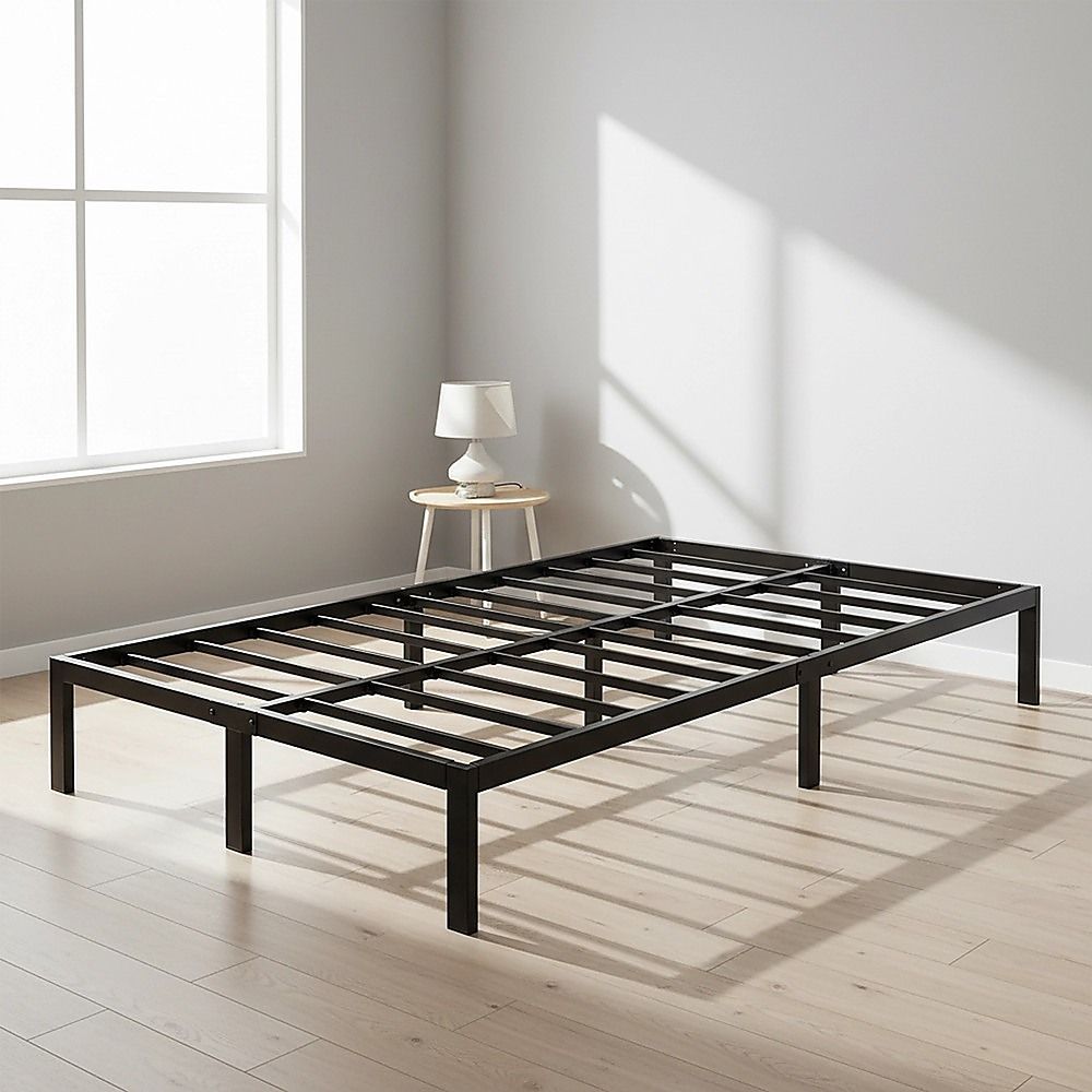King Single Metal Bed Frame | Full Steel | Heavy Duty Construction | Modern Design