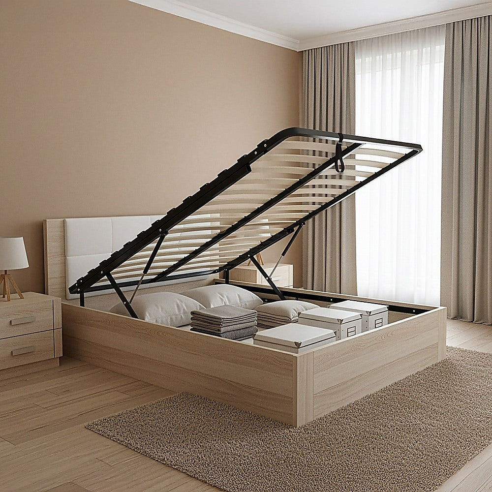 Gas Lift Bed Frame & Ottoman Sofabed | Double Size with Lift Mechanism