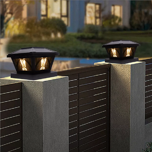 2 Pack Outdoor Flame Light | Solar Powered | Post Deck & Fence Cap