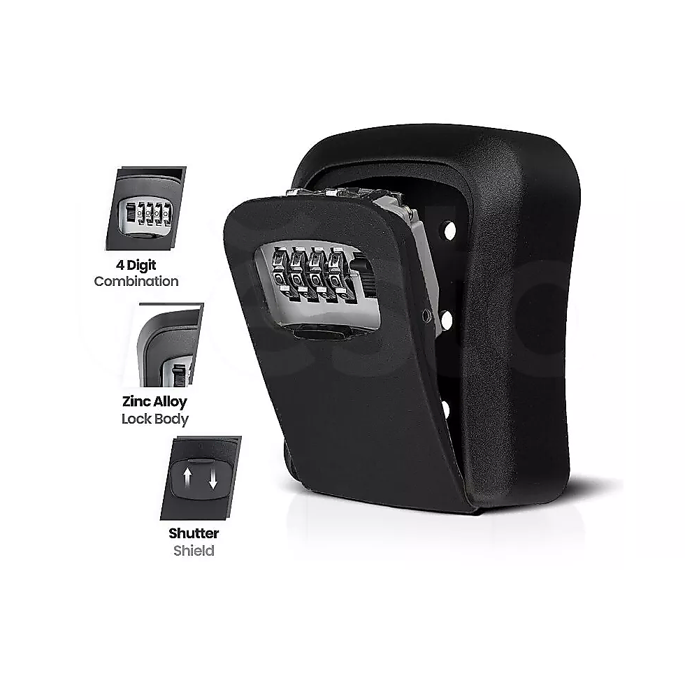 Lock Box Key Safe | 4 Combination Outdoor Security Wall Mounted