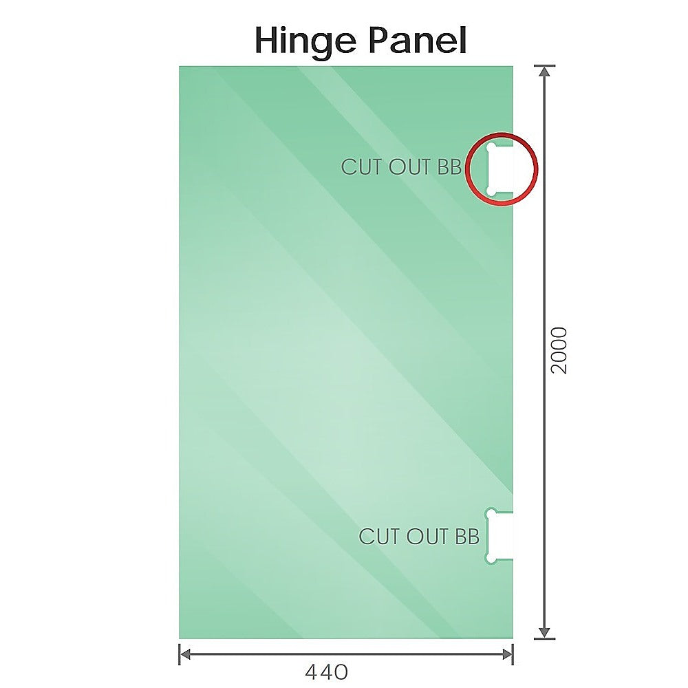 90cm Frameless Diamond Shower Screen with Chrome Brackets and SS Hinges