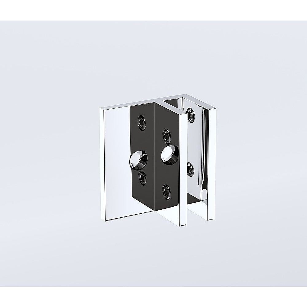 Frameless Diamond Shower Screen | 100cm | Chrome Brackets & SS Hinges