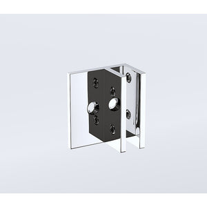 Frameless Diamond Shower Screen | 100cm | Chrome Brackets & SS Hinges