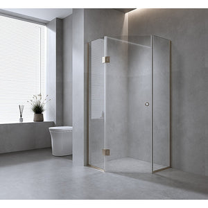 Frameless Diamond Shower Screen | 100cm | Chrome Channels & SS Hinges | Round Handle | Modern Bathroom Enclosure