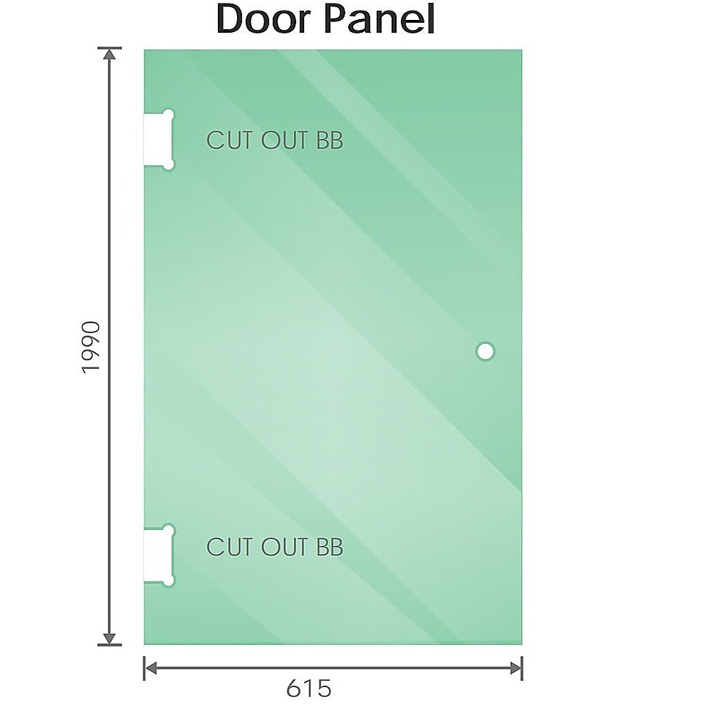 Frameless Diamond Shower Screen | 100cm | Chrome Channels & SS Hinges | Round Handle | Modern Bathroom Enclosure