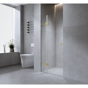 Wall-to-Wall Frameless Shower Screen | 120CM | Chrome Brackets | SS Hinges | Round Handle
