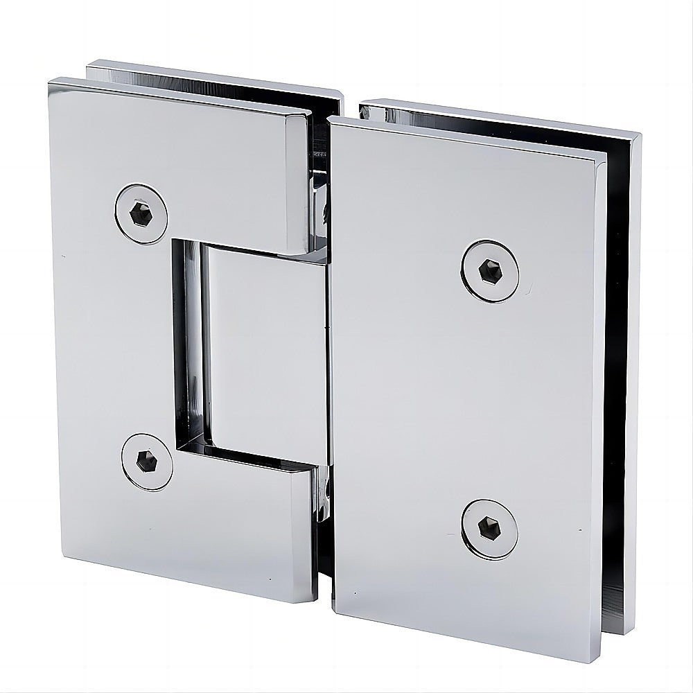 Wall-to-Wall Frameless Shower Screen | 100CM | Chrome Channel | SS Hinges | Round Handle