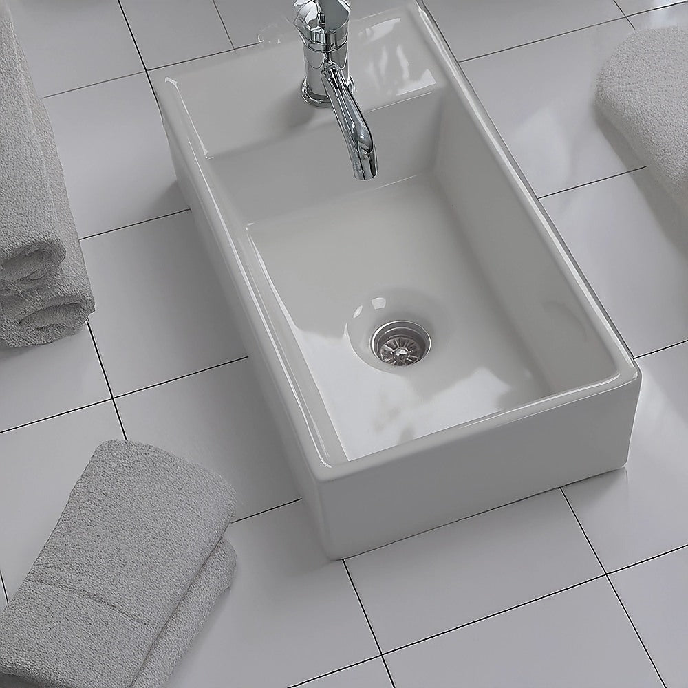 Wall Hung Bathroom Basin | Compact Cloakroom Sink | Ceramic | Space-Saving