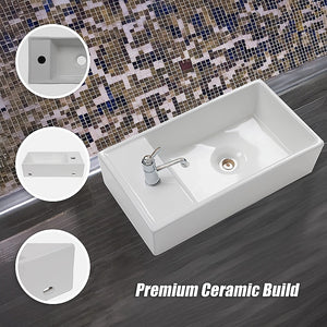 Wall Hung Bathroom Basin | Compact Cloakroom Sink | Ceramic | Space-Saving