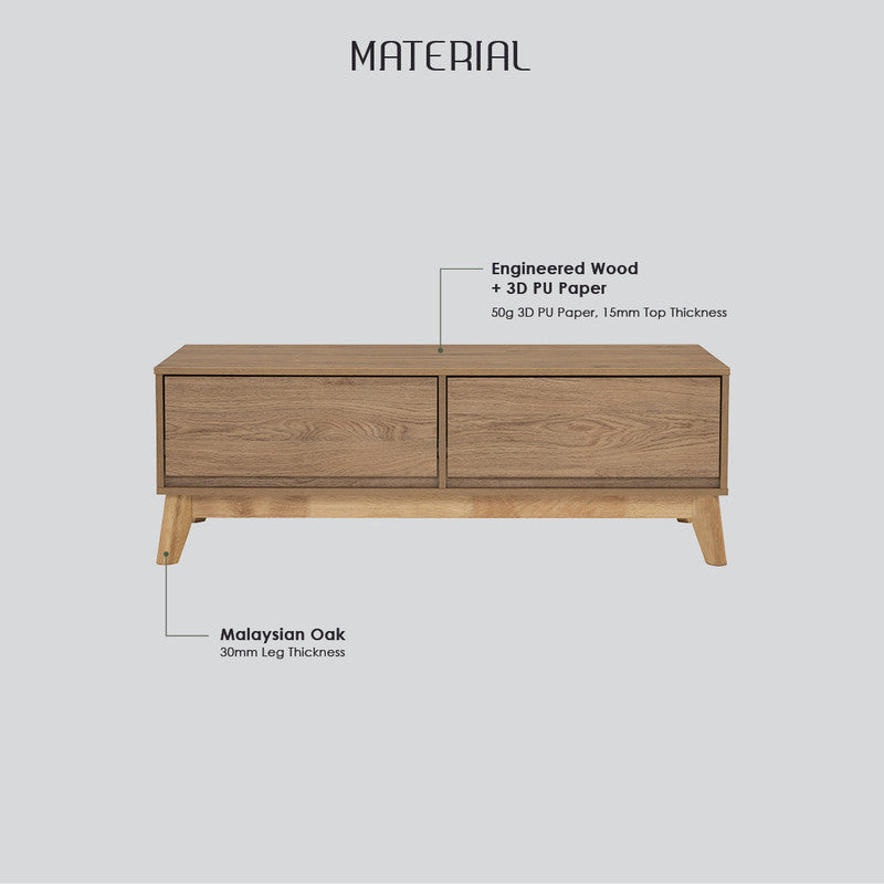 Hirado Coffee Table | Cocoa Finish | Stylish & Warm