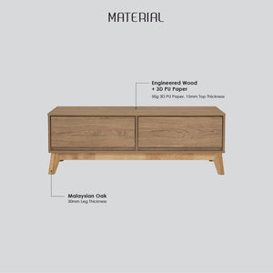 Hirado Coffee Table | Cocoa Finish | Stylish & Warm