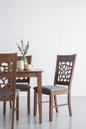Allegro Dining Table Set | 7 Piece | Table + 6x Asbel Chairs | Cocoa Finish | Modern Dining Room Set