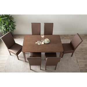 Allegro Dining Table Set | 7 Piece | Table + 6x Mesi Chairs | Cocoa Finish | Elegant Dining Room Set