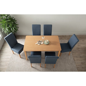 Allegro Dining Table Set | 7 Piece | Table + 6x Mesi Chairs | Natural Finish | Elegant Dining Room Set