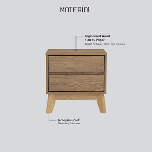 Hirado Bedside Table | Natural