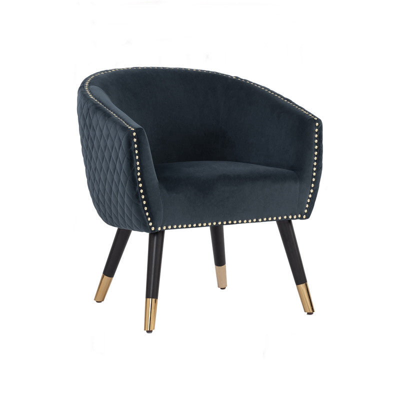 Deniz Lounge Chair | Tub Chair | Accent Armchair | Blue Upholstery