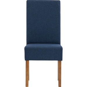 Mesi Dining Chair x2 | Natural Colour Legs | Blue Colour Challis Fabric Upholstery