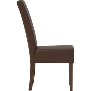 Mesi Dining Chair x2 | Cocoa Legs | Mocha Colour Vinyl Upholstery