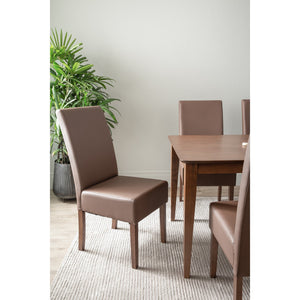 Mesi Dining Chair x2 | Cocoa Legs | Mocha Colour Vinyl Upholstery