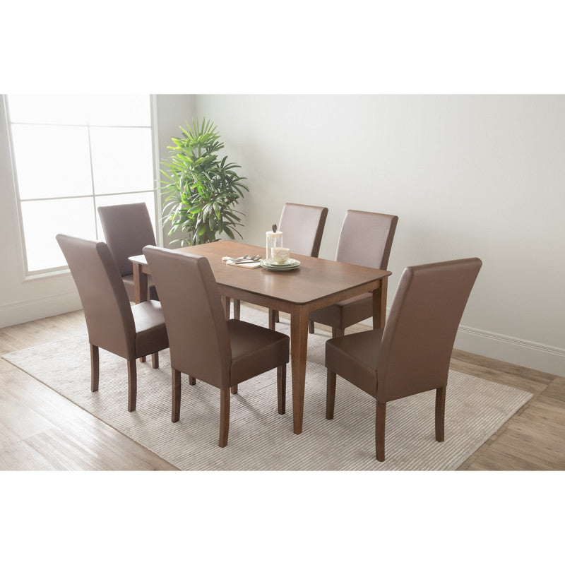 Mesi Dining Chair x2 | Cocoa Legs | Mocha Colour Vinyl Upholstery