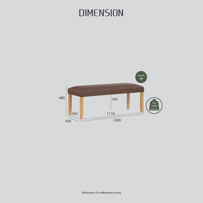 Mesi Bench Ottoman | Cocoa