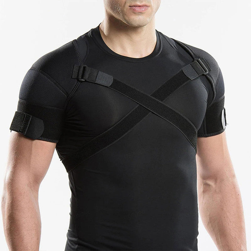 NNEOBA Double Shoulder Brace Wrap | Neoprene Compression Sleeve