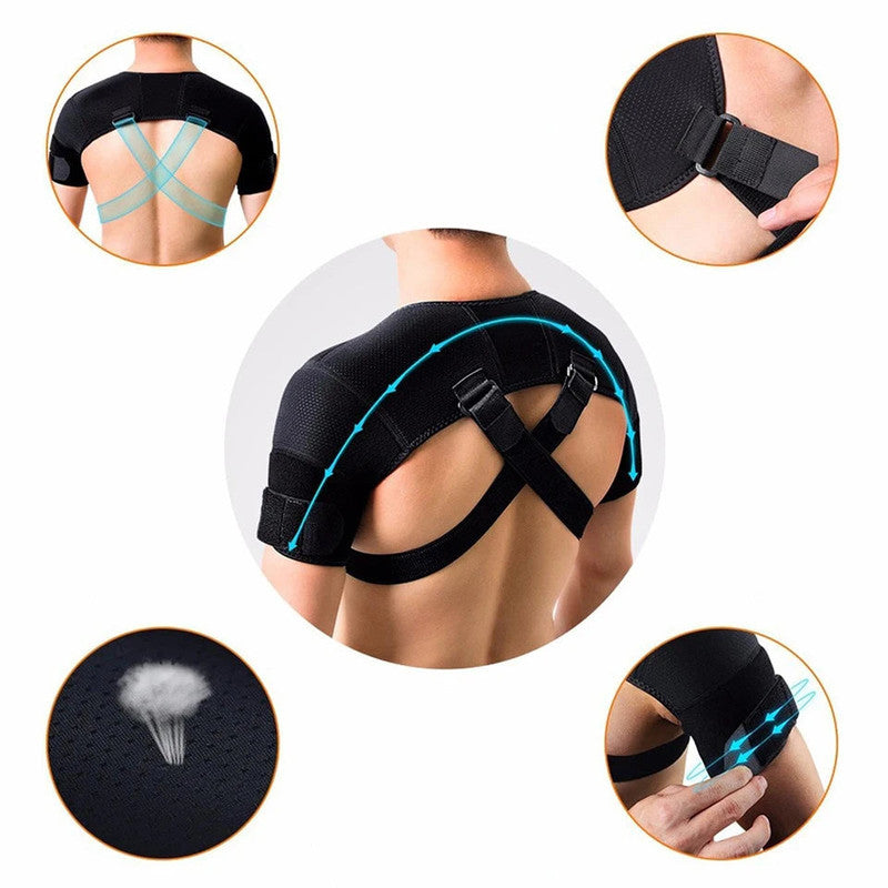 NNEOBA Double Shoulder Brace Wrap | Neoprene Compression Sleeve
