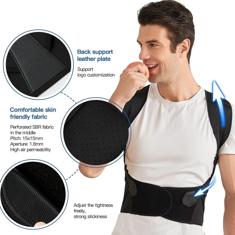 NNEOBA Back Brace Posture Corrector for Men | Adjustable Full Back Support