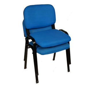 NNECN Stackable Office Conference Chairs | Set of 7 | Blue | Visitor & Community Seating