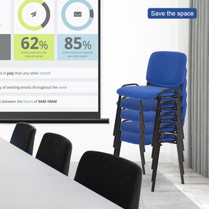 NNECN Stackable Office Conference Chairs | Set of 7 | Blue | Visitor & Community Seating
