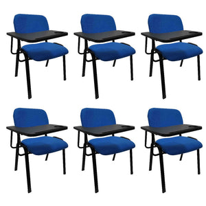 NNECN Lecture Chair with Table Top for Classroom | Lecture | Training | Conference (Set of 6 - Blue)