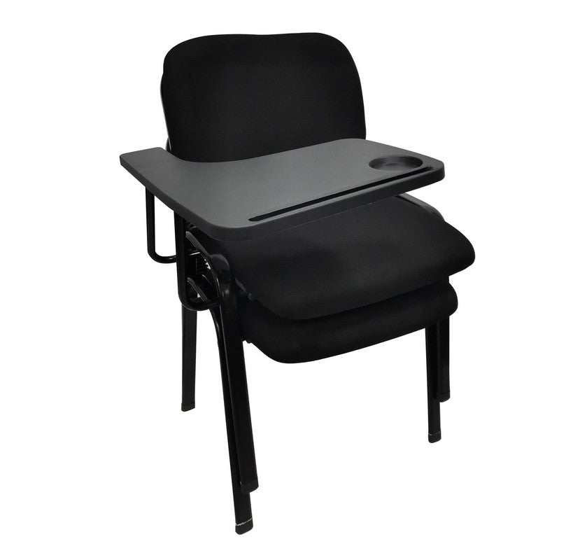 NNECN Lecture Chair with Table Top for Classroom | Lecture | Training | Conference (Set of 6 - Black)