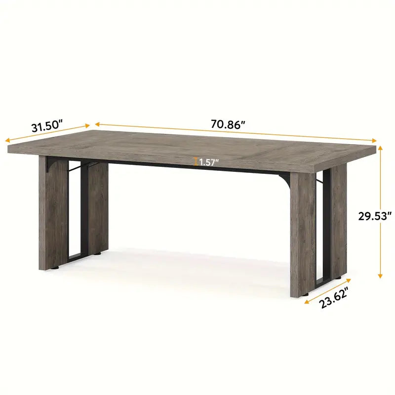 NNETMLT Rustic Rectangular Dining Table | Classic Design
