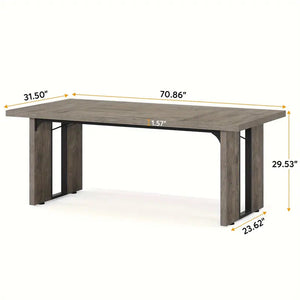 NNETMLT Rustic Rectangular Dining Table | Classic Design
