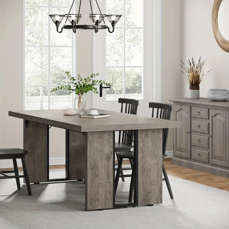 NNETMLT Rustic Rectangular Dining Table | Classic Design