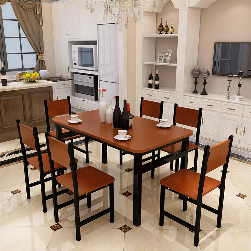 NNECN Wood & Steel Dining Set | Oak & Black