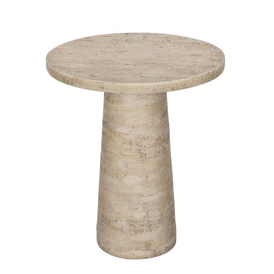 Logan Round Side Table | Cement Finish | Industrial Modern Accent Furniture